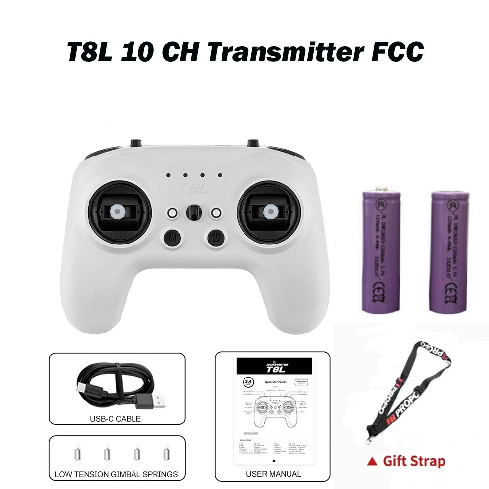 Radiocommande RadioMaster T8L ExpressLRS 2.4GHz 10CH avec transmetteur X5 Hall Gimbal, radiocommande compacte pour drone FPV