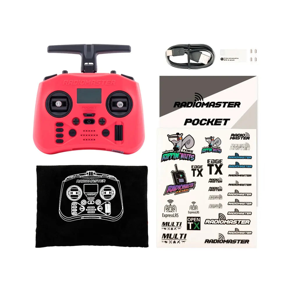 Radiomaster Pocket 2.4G Hall Gimbal ELRS/CC2500 openTX Transmitter Télécommande Portable Compacte avec Joystick Détachable M2 pour Drone FPV