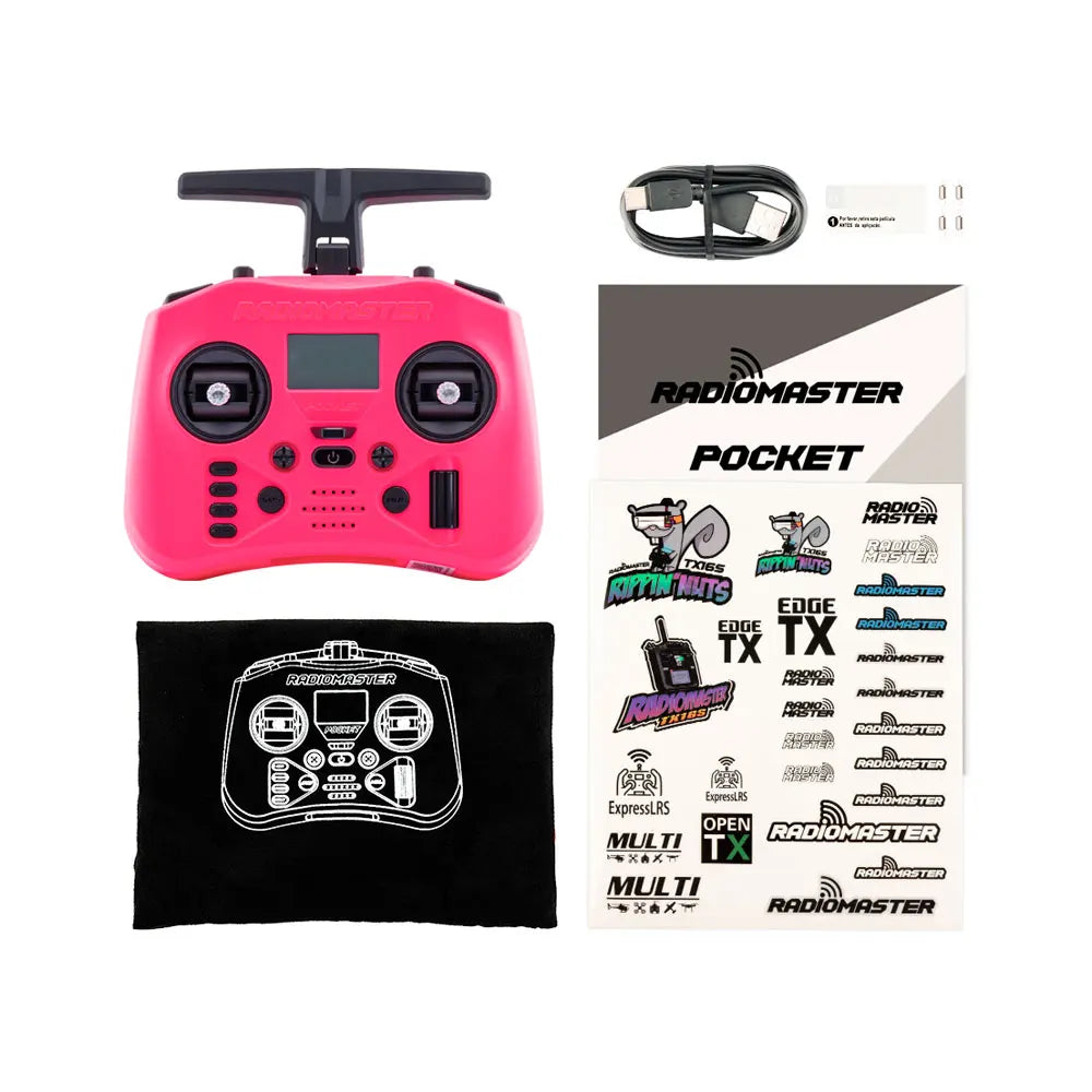 Radiomaster Pocket 2.4G Hall Gimbal ELRS/CC2500 openTX Transmitter Télécommande Portable Compacte avec Joystick Détachable M2 pour Drone FPV