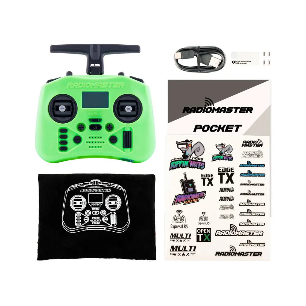 Radiomaster Pocket 2.4G Hall Gimbal ELRS/CC2500 openTX Transmitter Télécommande Portable Compacte avec Joystick Détachable M2 pour Drone FPV