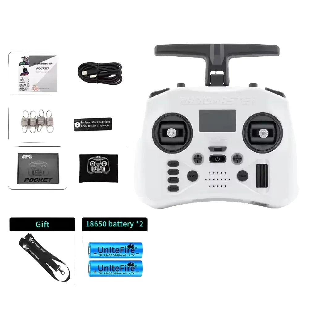 Radiomaster Pocket 2.4G Hall Gimbal ELRS/CC2500 openTX Transmitter Télécommande Portable Compacte avec Joystick Détachable M2 pour Drone FPV