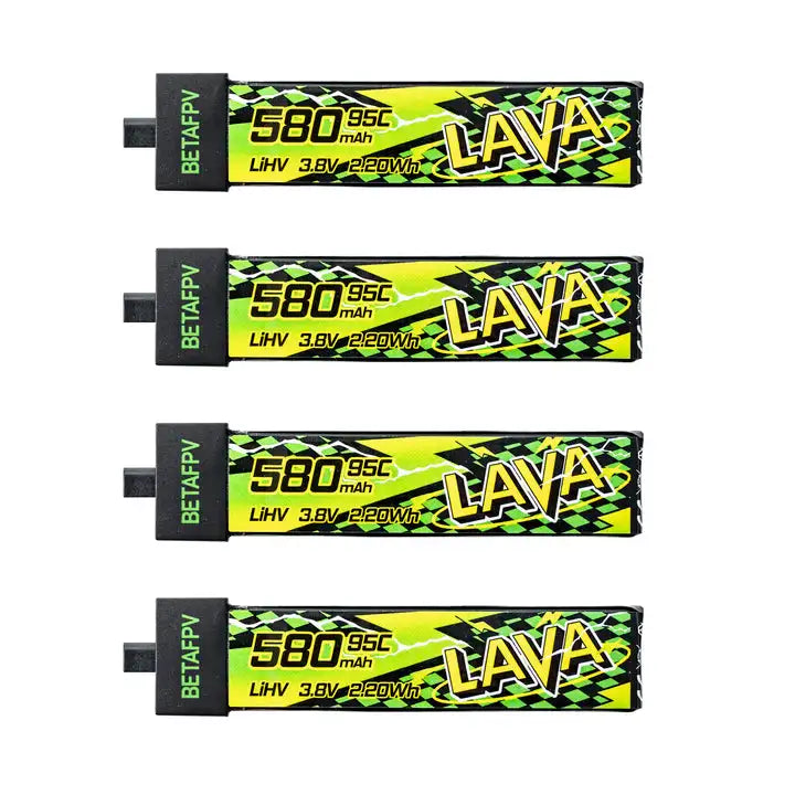 Batterie BETAFPV LAVA II 580mAh 1S 95C 3.8V BT2.0 pour Air75, Meteor75 Pro