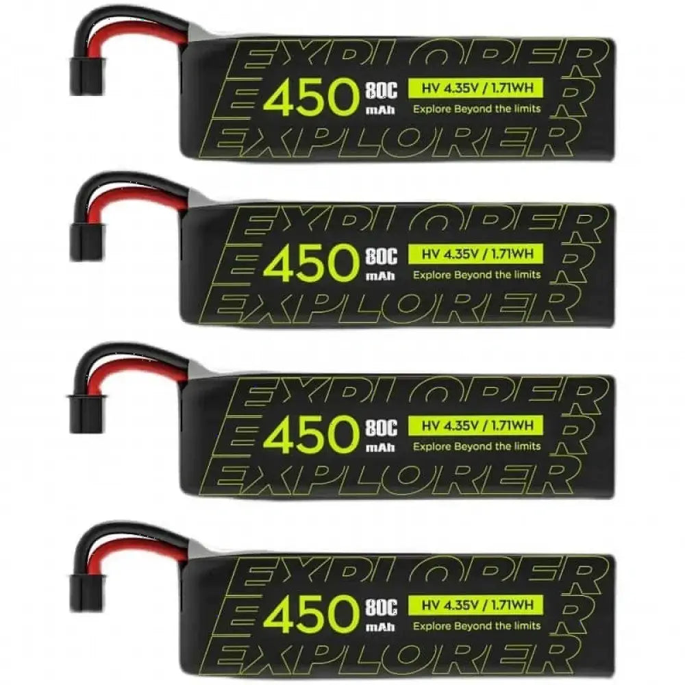 4 pièces Explorer batterie 1S HV V2 batterie 450 mAh/750 mAh/1000 mAh 80C 1S1P 4.35 V 1A A30 prise 20AWG fil de Silicone