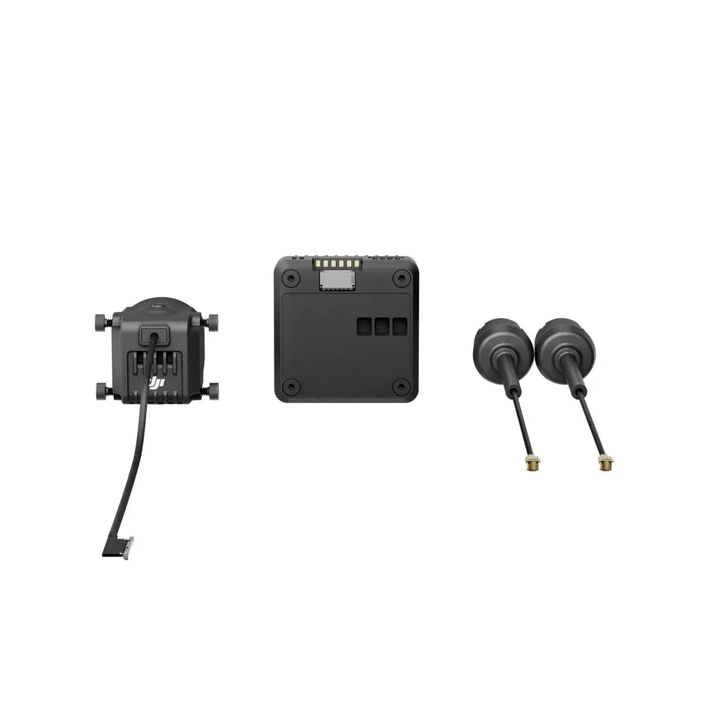 Unité aérienne DJI O4 Pro FPV VTX noire avec caméra 4K et deux antennes.