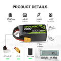 Batterie Lipo OVONIC 6S 4S 1300mAh 100C 22.2V avec connecteur XT60 pour drone de course, quadricoptère RC, hélicoptère, UAV et autres batteries d'avions