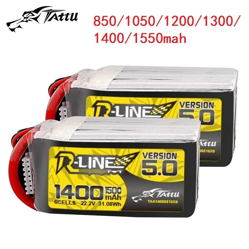 1 pièces TATTU-R-LINE 5.0 850/1050/1200/1300/1400/1550mAh 150C LiPo batterie pour hélicoptère RC quadrirotor FPV pièces de Drone de course