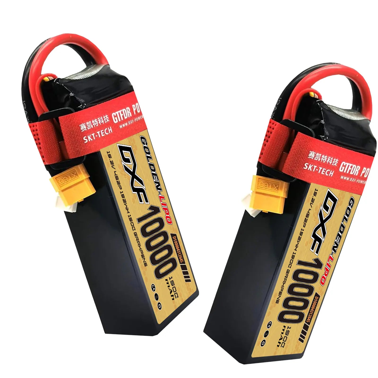Batterie Lipo DXF 4S 10000mah 15.2V 150C Prise XT60 Boîtier rigide pour voiture RC Buggy Truggy Tout-terrain Voiture Bateau Camion Avion UAV RACING