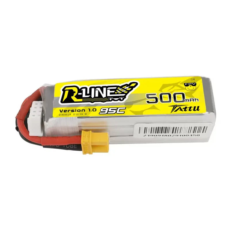 Salle de bain T TATTU R-LINE 1.0 95C 500mAh 11.1V Lipo Batterie Pour RC Hélicoptère Quadcopter FPV Racing Drone Pièces 3S Batterie Rechargeable