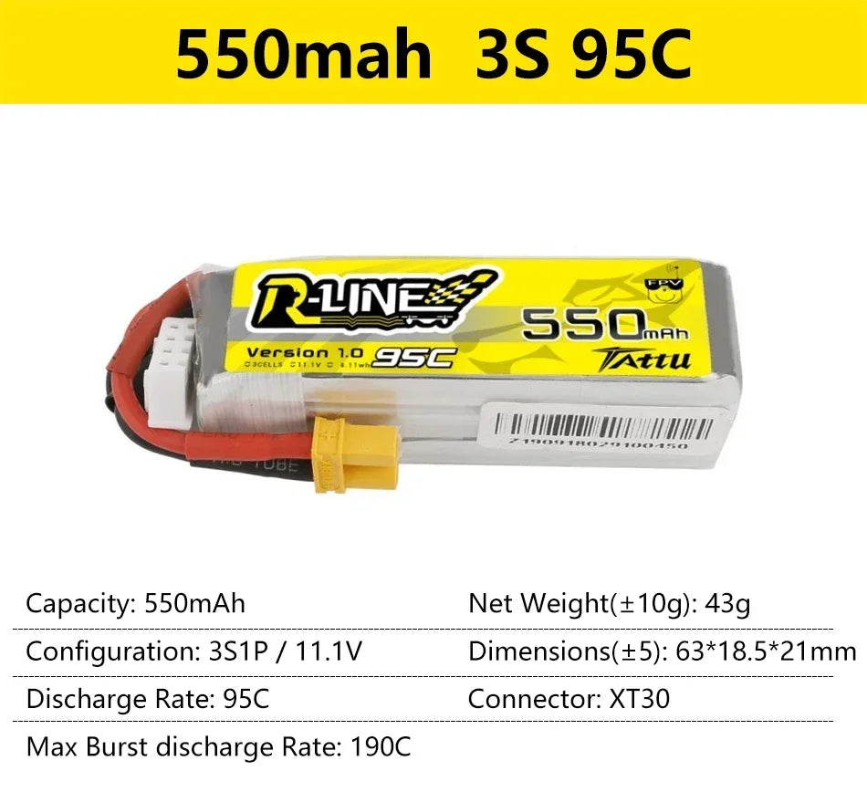 Hypothécaire aryR-Line-Batterie Rechargeable pour Course RC FPV, Zan1.0, 2.0, Fuchsia, 95C, 3S, 4S, 6S, 550 mAh, 650 mAh, 750 mAh, 850 mAh, 1050 mAh, 1300 mAh, 1550 mAh, 1800mAh