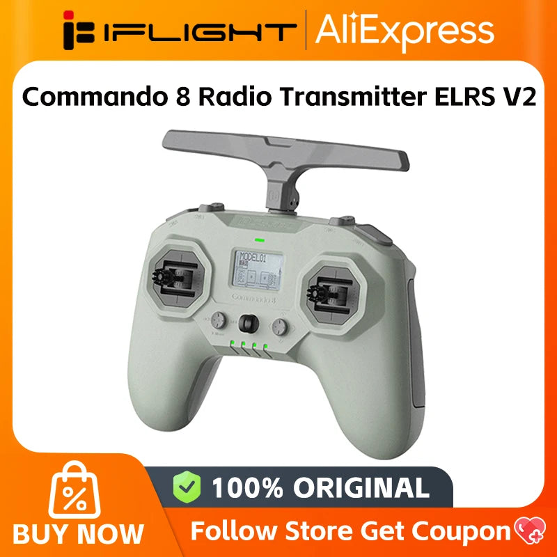 IFlight-Transmetteur radio Commando 8, télécommande pour DC5 XL5, ELRS V2, ELRS 868/915MHz, 1000mW V2 / ELRS 2.4GHz, 500mW V2 FPV