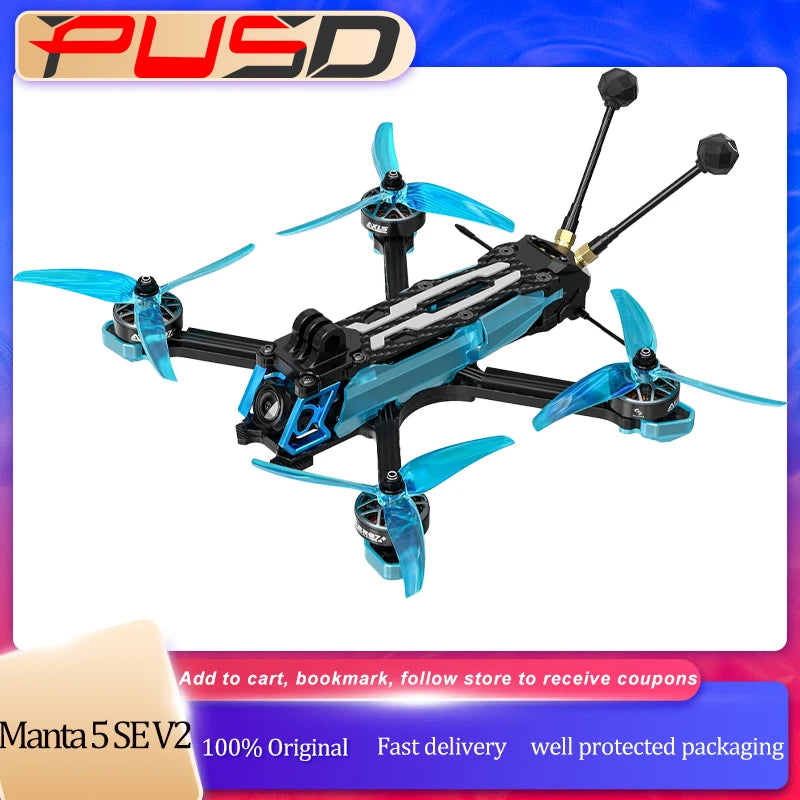 Système numérique Axisflying Manta 5 SE V2 Squashed X H743 FC O4 Pro/Lite, moteur AE2207 V2 1960KV 6S pour drone FPV RC 5 pouces