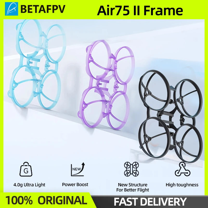 1/2 pièces BETAFPV Air75 II KIT de cadre sans brosse cadre de Drone pour GF 40mm 2 lames/GF 1611 Drone de course FPV à 3 pales quadrirotor