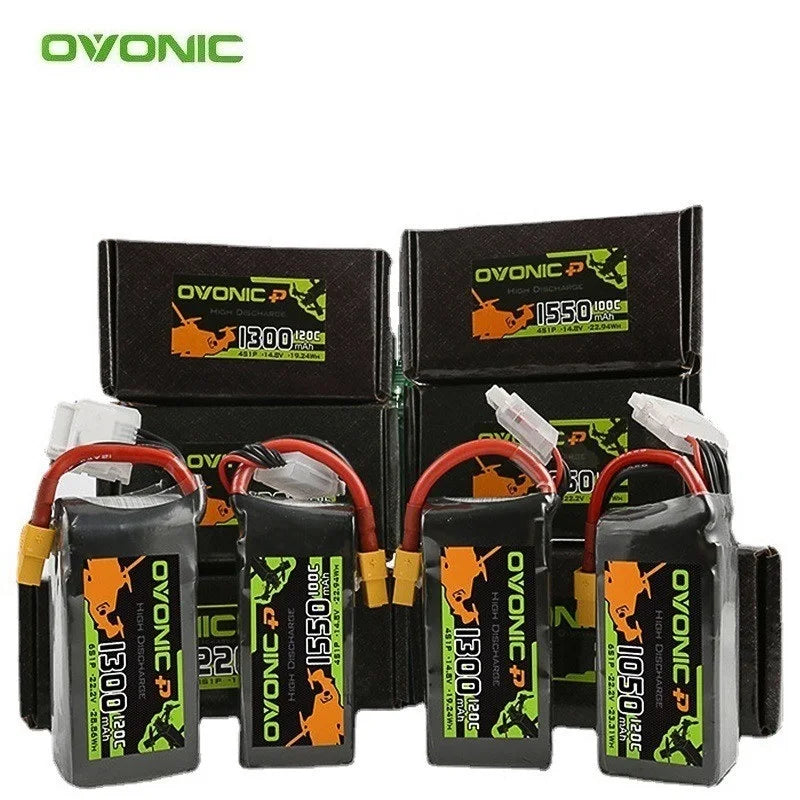 2 batteries Lipo OVONIC 4S 6S 850mAh 1050mAh 1300mAh 1550mAh pour avion RC FPV, quadricoptère, hélicoptère, pièces de drone