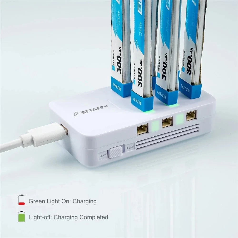 BETAFPV 6 Ports 1S chargeur de batterie Lipo-batterie type-c chargeur BT2.0 et PH2.0 FPV Cetus accessoires de Drone de course