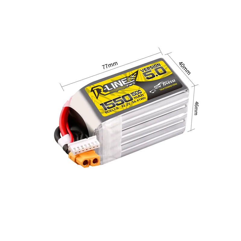 1 pièces TATTU-R-LINE 5.0 850/1050/1200/1300/1400/1550mAh 150C LiPo batterie pour hélicoptère RC quadrirotor FPV pièces de Drone de course
