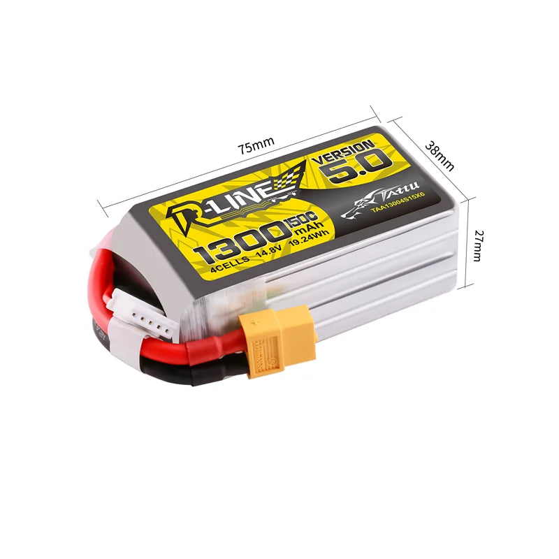 1 pièces TATTU-R-LINE 5.0 850/1050/1200/1300/1400/1550mAh 150C LiPo batterie pour hélicoptère RC quadrirotor FPV pièces de Drone de course