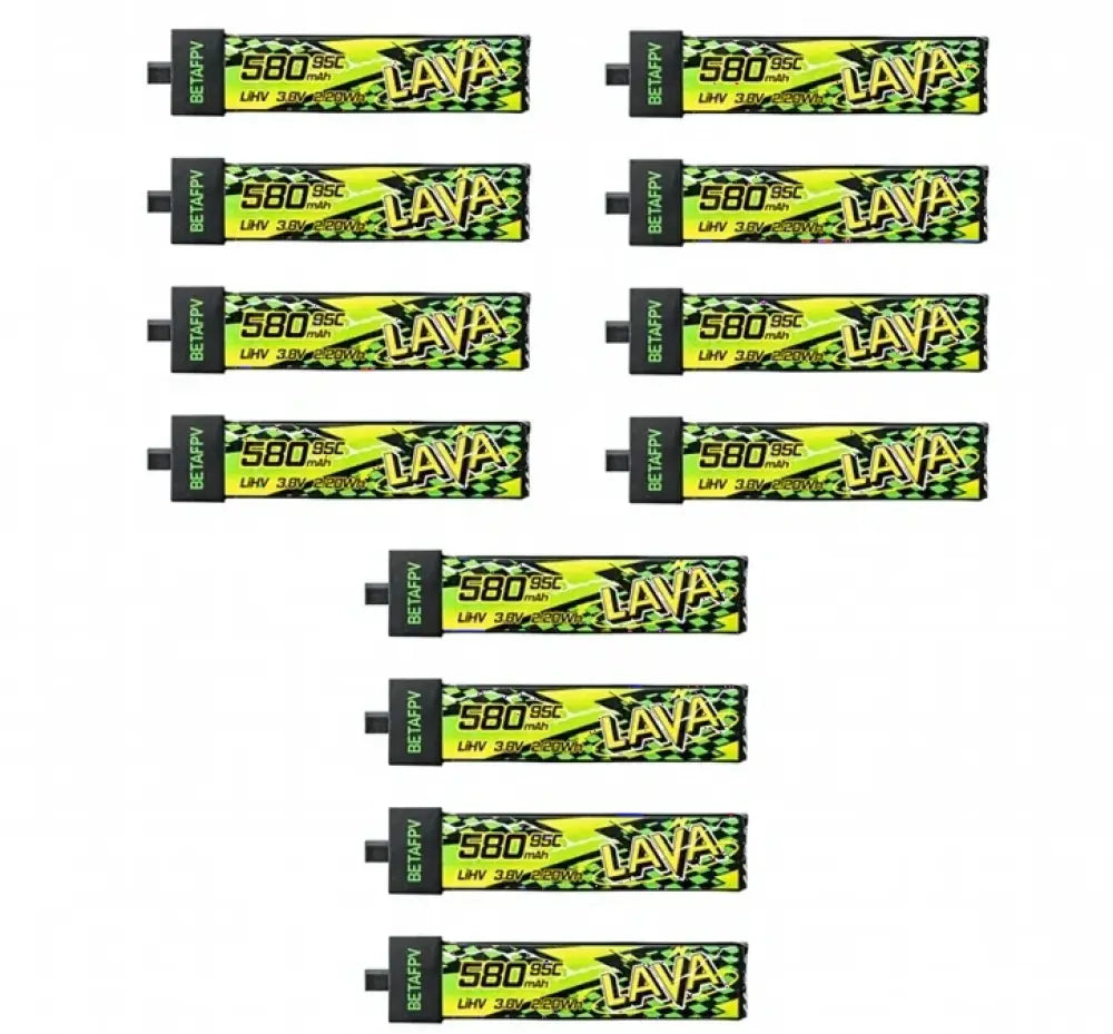 Batterie BETAFPV LAVA II 580mAh 1S 95C 3.8V BT2.0 pour Air75 Meteor75 Pro - 12PCS / China Mainland