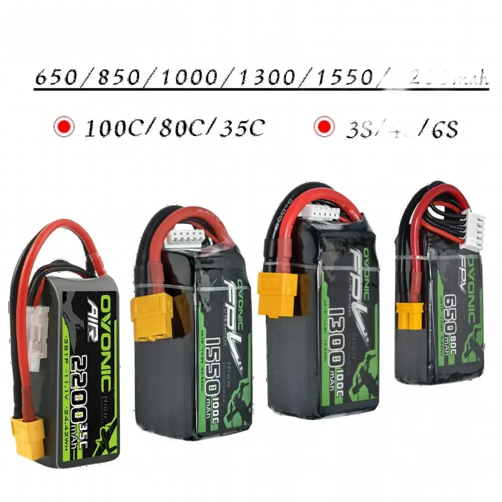 Batterie Lipo HOT OVONIC 650/850/1000/1300/1550/2200mAh 100/80/35C 3S/4S/6S pour hélicoptère RC quadricoptère drone de
