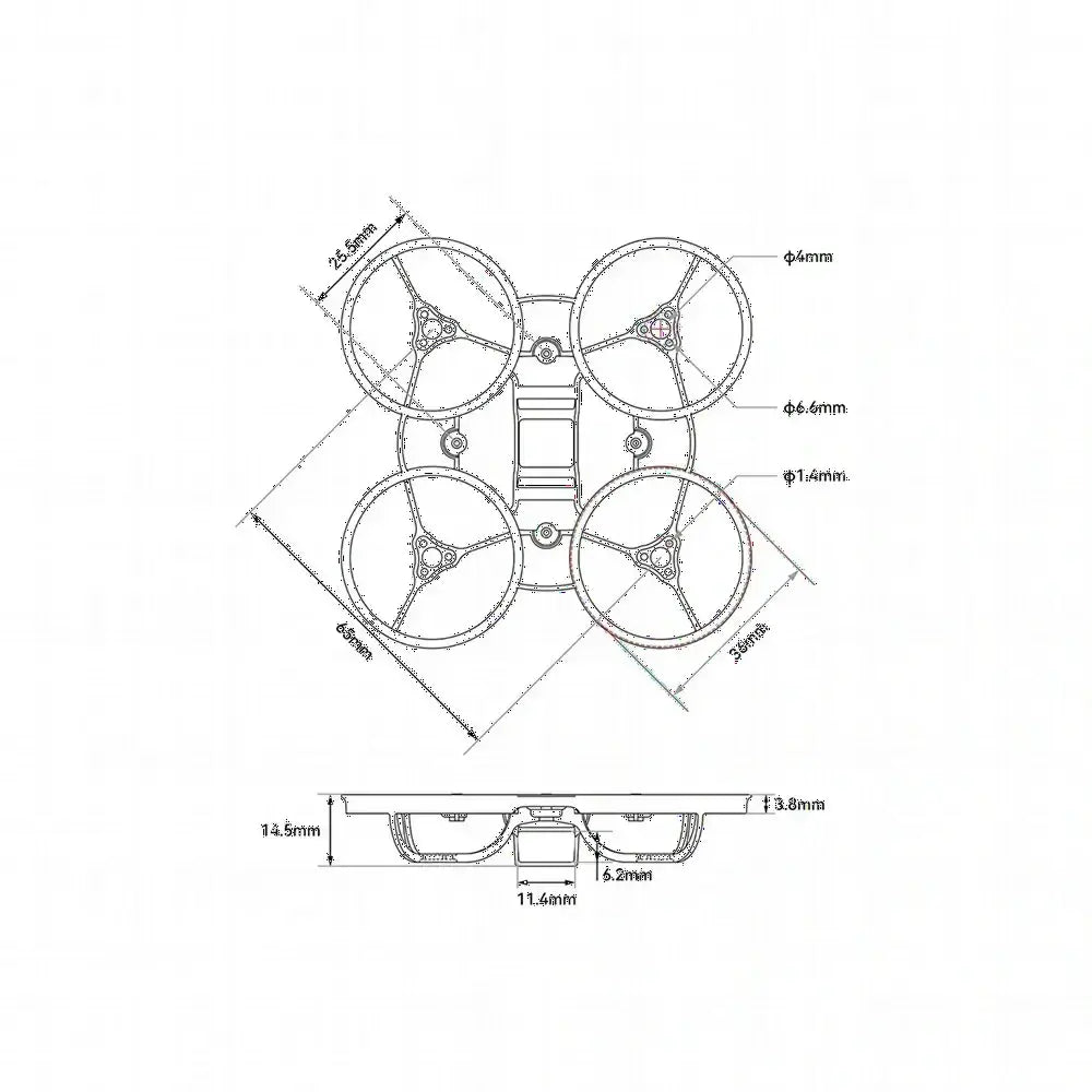 BETAFPV Air65 Champion Brushless Bwhoop Frame 2.2g Ultralight 65mm avec Canopy AirII pour Drone FPV Betafpv Air 65