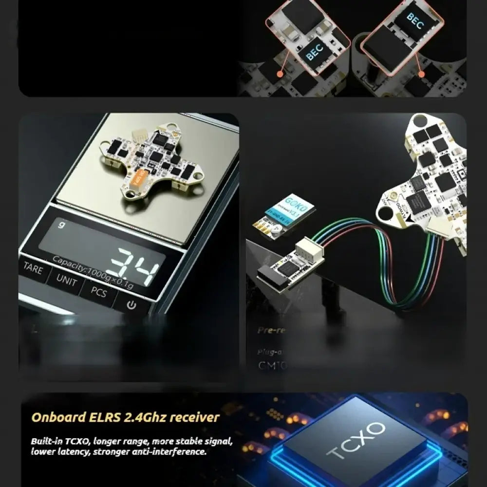 FLYWOO GOKU F405 HD 1S 12A AIO Contrôleur de vol FPV BEC 5V3A-9V2A pour transmission vidéo O4/O4 PRO 25.5*25.5mm - F405