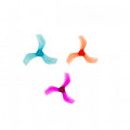 Hélices Gemfan 1635 à 3 pales, 40mm, en PC transparent bleu, orange et magenta pour drones FPV.