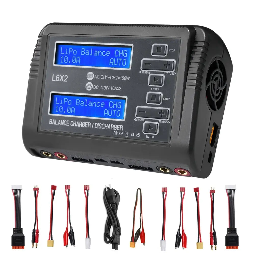 HTRC L6X2/T240 chargeur d’équilibre écran tactile double canal C150/C6 chargeur Lipo déchargeur pour batterie NiMH LiHV