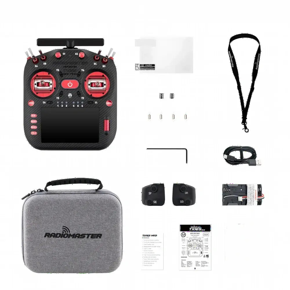 Radio contrôleur RadioMaster TX16S MK3 MAX 2.4G/900M 16CH ELRS en stock pour drone FPV quadricoptère - Red ELRS M2
