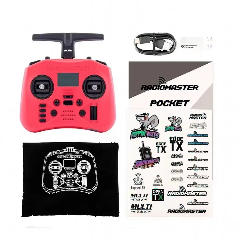 Radiomaster Pocket télécommande FPV Traverse modèle d’avion Portable personnalisé protocole Elrs CC2500 - ELRS Red M2